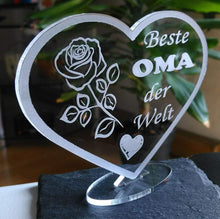 Laden Sie das Bild in den Galerie-Viewer, topgraveure Geschenk HERZ BESTE OMA MUTTERTAG GESCHENK GEBURTSTAG LIEBE