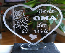 Laden Sie das Bild in den Galerie-Viewer, topgraveure Geschenk HERZ BESTE OMA MUTTERTAG GESCHENK GEBURTSTAG LIEBE