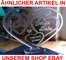 Laden Sie das Bild in den Galerie-Viewer, topgraveure Geschenk HERZ LIEBESERKLÄRUNG VALENTINSTAG LED-LICHT mit Ihrem Namen eingraviert LIEBE*
