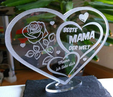 Laden Sie das Bild in den Galerie-Viewer, topgraveure Geschenk HERZ MUTTERTAG GESCHENK BESTE MAMA ALLES GUTE-ALLES LIEBE GEBURTSTAG GESCHENK