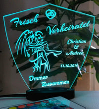 Laden Sie das Bild in den Galerie-Viewer, topgraveure Geschenk Hochzeit Geschenk IHR NAME + DATUM Hochzeitstag Geburtstag Liebe LED-Licht