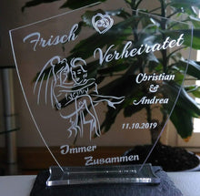 Laden Sie das Bild in den Galerie-Viewer, topgraveure Geschenk Hochzeit Geschenk IHR NAME + DATUM Hochzeitstag Geburtstag Liebe LED-Licht