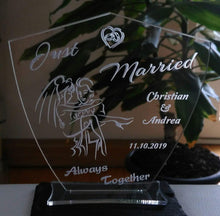 Laden Sie das Bild in den Galerie-Viewer, topgraveure Geschenk Hochzeit Geschenk IHR NAME + DATUM Hochzeitstag Geburtstag Liebe LED-Licht