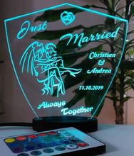 Laden Sie das Bild in den Galerie-Viewer, topgraveure Geschenk Hochzeit Geschenk IHR NAME + DATUM Hochzeitstag Geburtstag Liebe LED-Licht