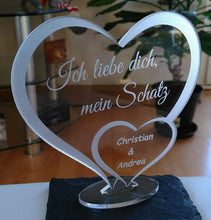 Laden Sie das Bild in den Galerie-Viewer, topgraveure Geschenk Ich liebe dich, mein Schatz - Valentinstag LED-Licht* graviert mit Ihrem Namen