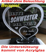 Laden Sie das Bild in den Galerie-Viewer, topgraveure Geschenk Liebe Geschenk IHR FOTO+TEXT Herz Valentinstag Geburtstag Beleuchtung LED-Licht
