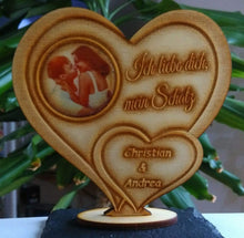 Laden Sie das Bild in den Galerie-Viewer, topgraveure Geschenk Liebe Geschenk IHR FOTO+TEXT Valentinstag Liebeserklärung Geburtstag Liebe Herz