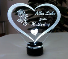 Laden Sie das Bild in den Galerie-Viewer, Alles Gute Alles Liebe zum MUTTERTAG-Beste MAMA- GeschenkIDEE Liebe Herz Acryl.
