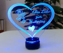Laden Sie das Bild in den Galerie-Viewer, Alles Gute Alles Liebe zum MUTTERTAG-Beste MAMA- GeschenkIDEE Liebe Herz Acryl.
