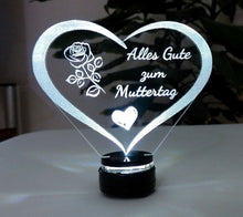 Laden Sie das Bild in den Galerie-Viewer, Alles Gute Alles Liebe zum MUTTERTAG-Beste MAMA- GeschenkIDEE Liebe Herz Acryl.
