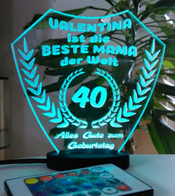 Laden Sie das Bild in den Galerie-Viewer, Beste MAMA Oma Schwester  MUTTERTAG GeschenkIDEE Geburtstag LED-Licht Herz Acryl
