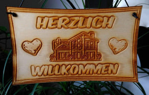 Markenlos Haus Türschild - personalisiert mit Name und Foto