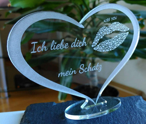 topgraveure Geschenk 98 x 70 mm / Model 2 HERZ ICH LIEBE DICH VALENTINSTAG GEBURTSTAG GESCHENK DER LIEBE LIEBESERKLÄRUNG