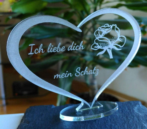 topgraveure Geschenk 98 x 70 mm / Model 2 HERZ ICH LIEBE DICH VALENTINSTAG GEBURTSTAG GESCHENK DER LIEBE LIEBESERKLÄRUNG**