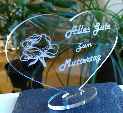 topgraveure Geschenk 98 x 74 mm / Modell 1 Alles Gute zum Muttertag HERZ BESTE MAMA ALLES GUTE ALLES LIEBE  MUTTERTAG GESCHENK GEBURTSTAG LIEBE