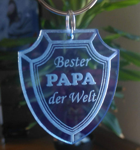 topgraveure Geschenk BESTER PAPA DER WELT-VATERTAG GESCHENK  SCHLÜSSELANHÄNGER ACRYLGLAS GEBURTSTAG**