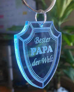 topgraveure Geschenk BESTER PAPA DER WELT-VATERTAG GESCHENK  SCHLÜSSELANHÄNGER ACRYLGLAS GEBURTSTAG**