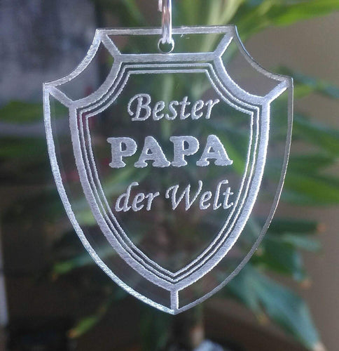 topgraveure Geschenk BESTER PAPA DER WELT-VATERTAG GESCHENK  SCHLÜSSELANHÄNGER ACRYLGLAS GEBURTSTAG