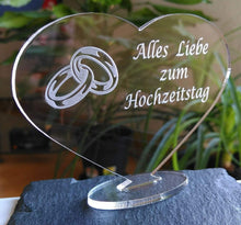 Laden Sie das Bild in den Galerie-Viewer, topgraveure Geschenk HERZ &quot;ALLES LIEBE ZUM HOCHZEITSTAG &quot; HOCHZEITSTAG GESCHENK LIEBE
