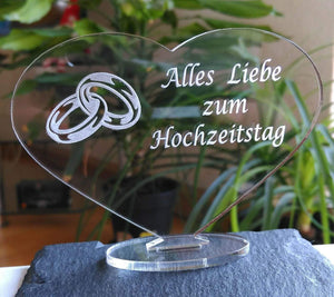 topgraveure Geschenk HERZ "ALLES LIEBE ZUM HOCHZEITSTAG " HOCHZEITSTAG GESCHENK LIEBE
