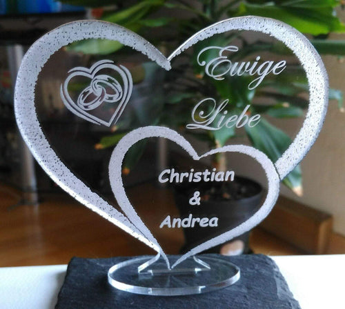 topgraveure Geschenk HERZ LIEBESERKLÄRUNG VALENTINSTAG ICH LIEBE DICH mit Ihrem Namen eingraviert